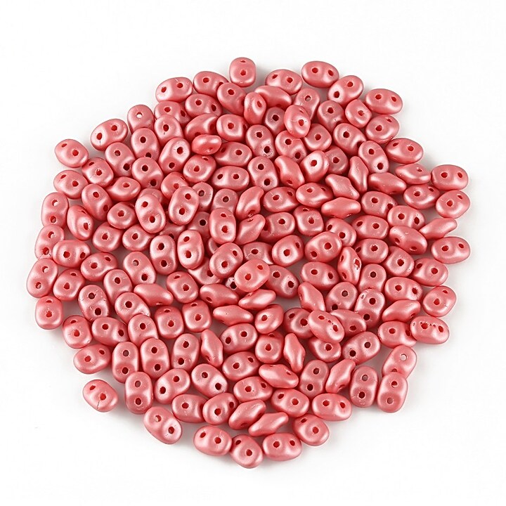 Margele Super Duo 2.5x5mm - Powdery - Pastel Maroon