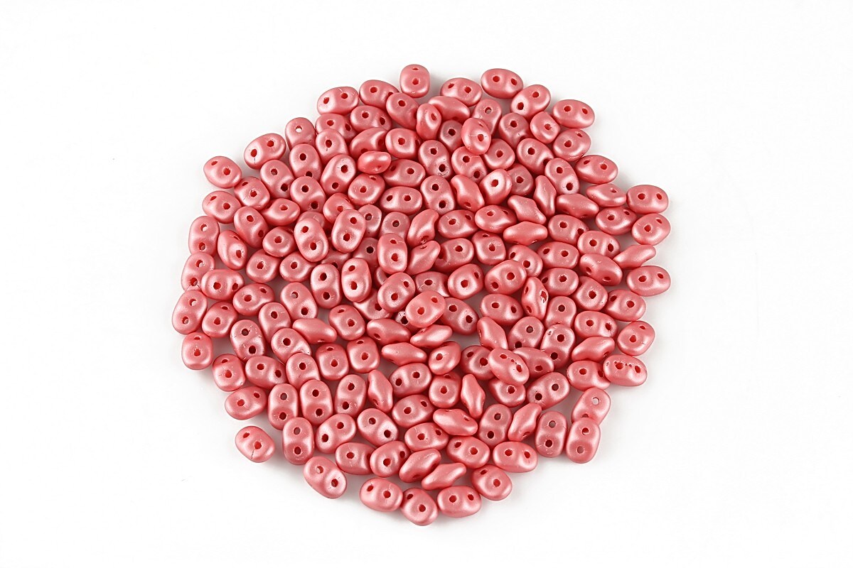 Margele Super Duo 2.5x5mm - Powdery - Pastel Maroon