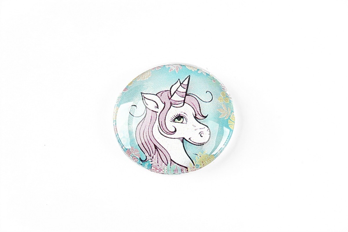 Cabochon sticla 25mm "Unicorn" cod 1256