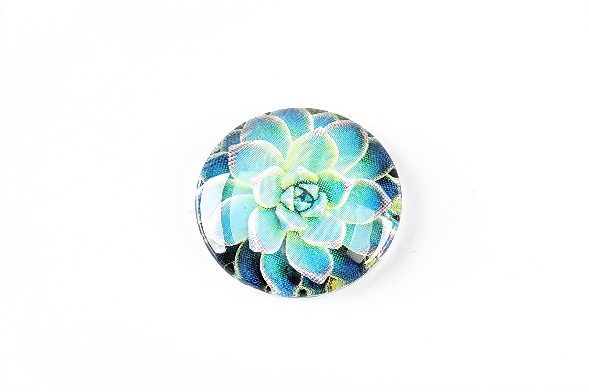 Cabochon sticla 25mm "Cactus" cod 1246