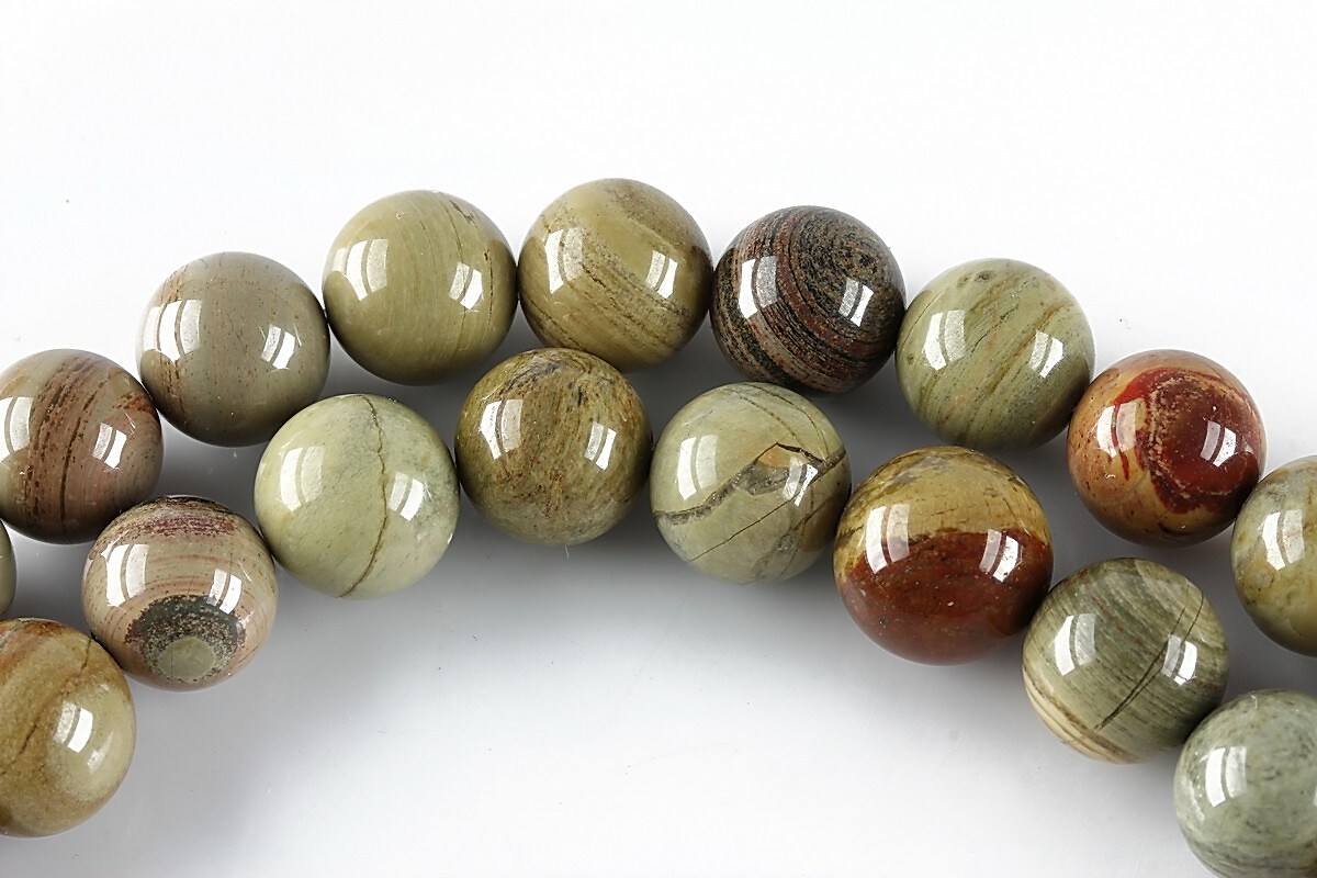 Silver Leaf jasper sfere 10mm