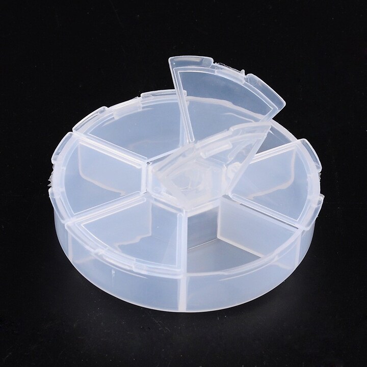 Cutie plastic rotunda cu 6 compartimente 7,8cm