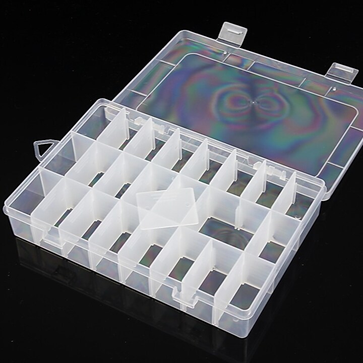 Cutie plastic pentru margele cu 24 compartimente 20x13x3,5cm