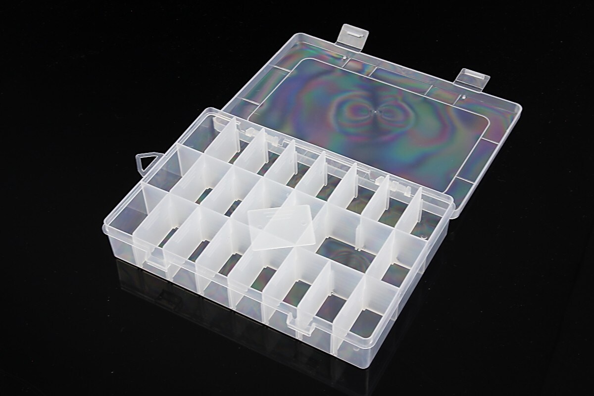 Cutie plastic pentru margele cu 24 compartimente 20x13x3,5cm