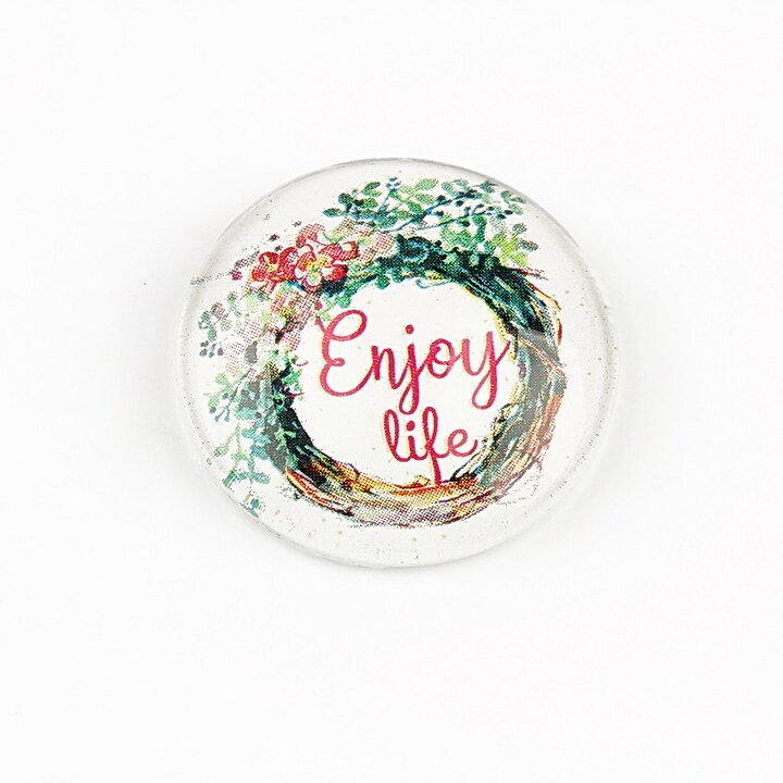 Cabochon sticla 25mm "Life" cod 1270