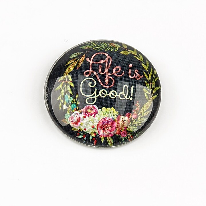 Cabochon sticla 25mm "Life" cod 1271