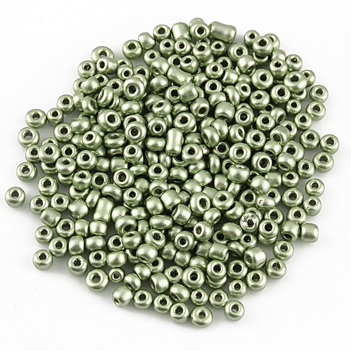 Margele de nisip 2mm cu efect frosted (50g) - cod 583 - verde deschis