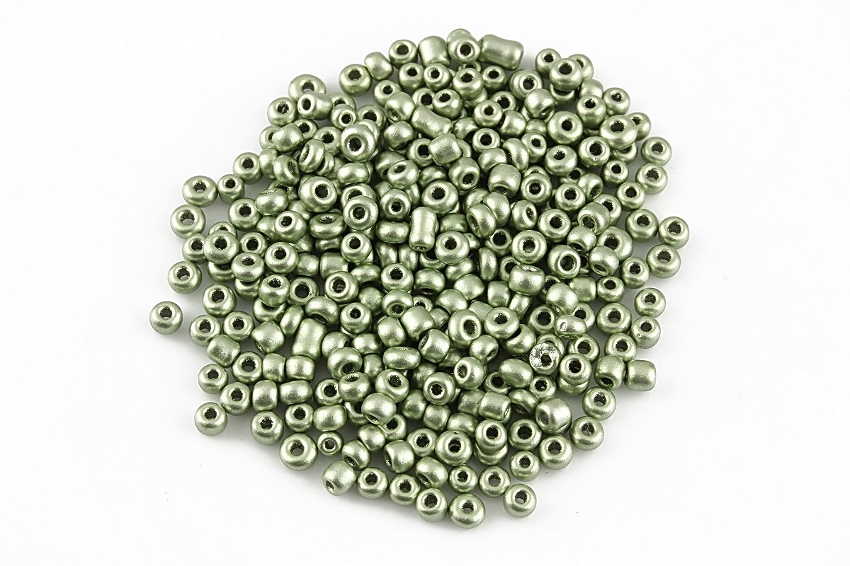 Margele de nisip 2mm cu efect frosted (50g) - cod 583 - verde deschis