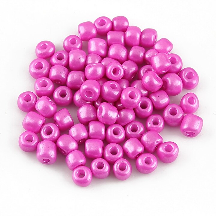 Margele de nisip 4mm lucioase (50g) - cod 588 - roz bonbon