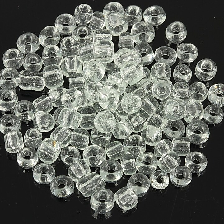 Margele de nisip 4mm (50g) - cod 591 - alb transparent lucios