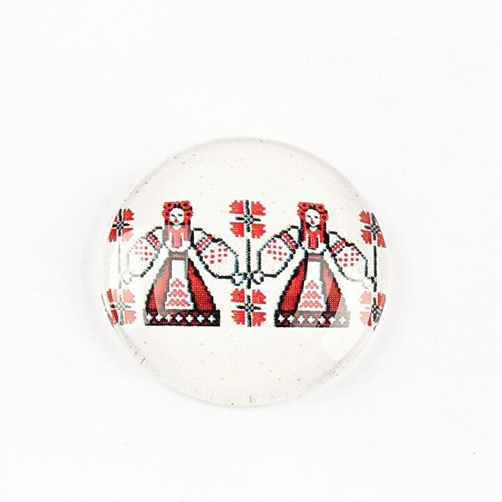 Cabochon sticla 25mm "Folclor" cod 1285