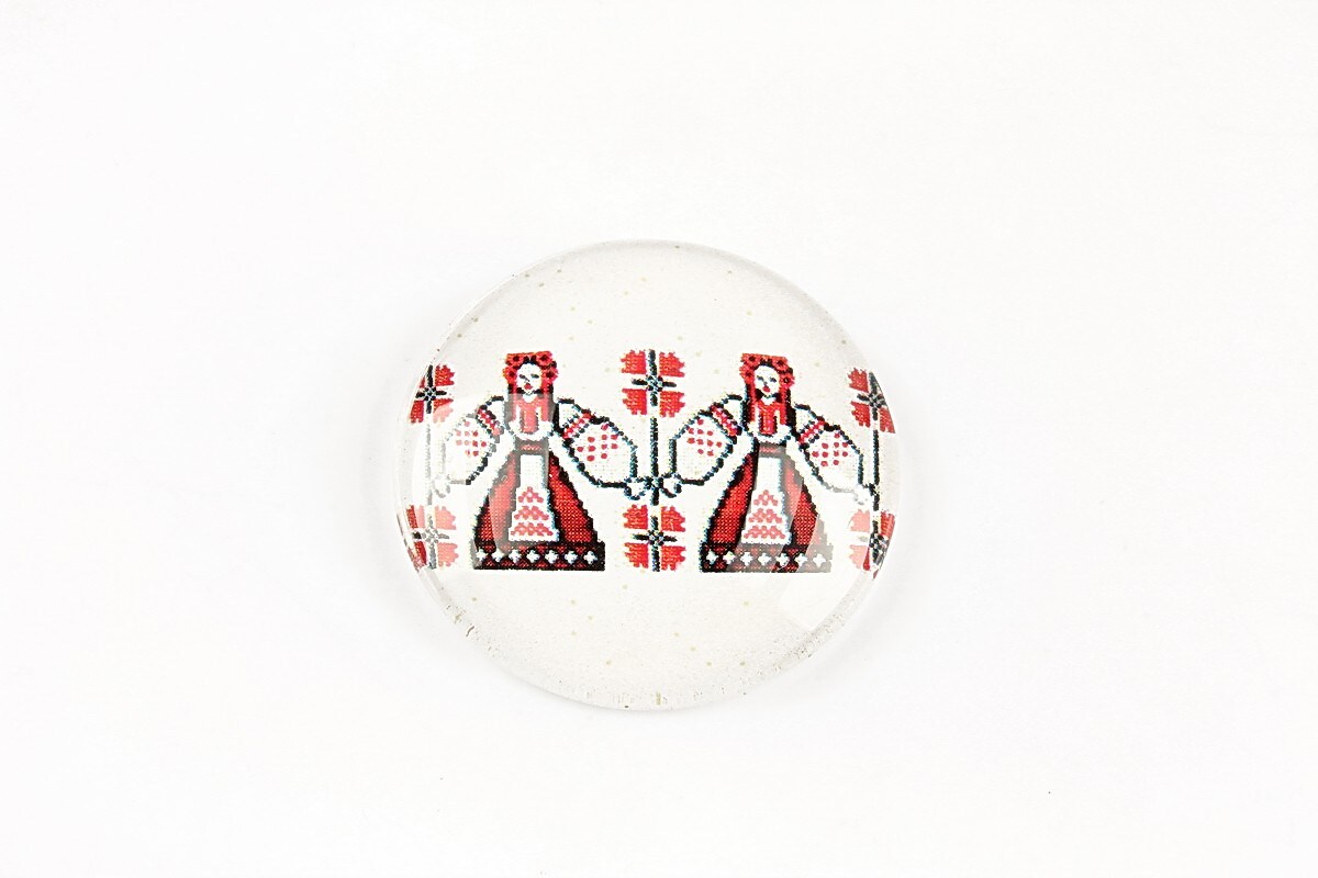 Cabochon sticla 25mm "Folclor" cod 1285