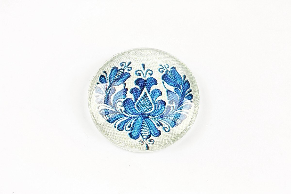 Cabochon sticla 25mm "Folclor" cod 1289