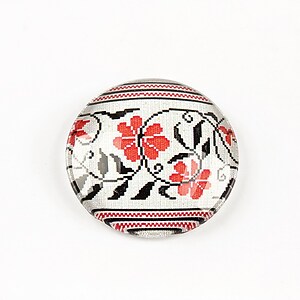 Cabochon sticla 25mm "Folclor" cod 1292