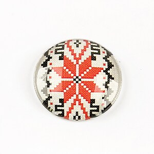 Cabochon sticla 25mm "Folclor" cod 1294