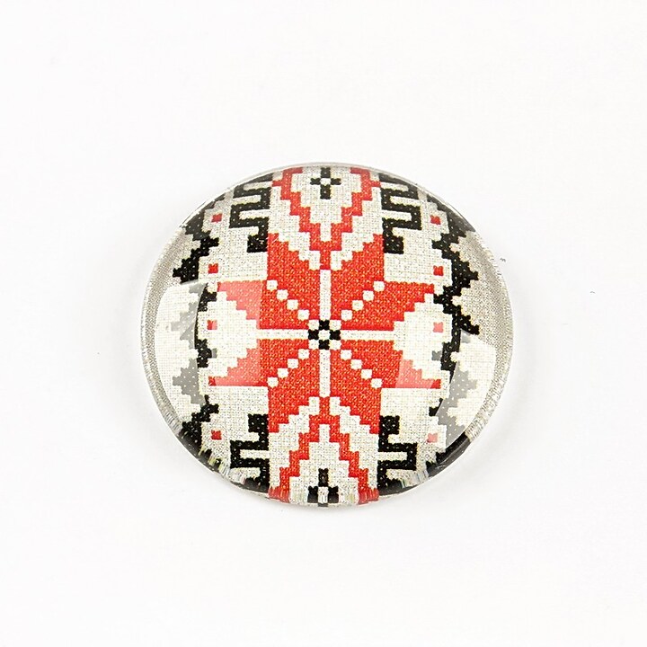 Cabochon sticla 25mm "Folclor" cod 1294