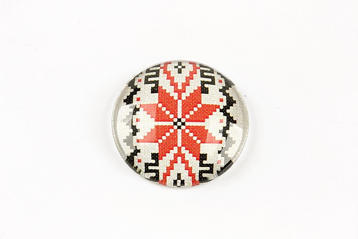 Cabochon sticla 25mm "Folclor" cod 1294