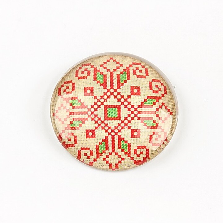 Cabochon sticla 25mm "Folclor" cod 1296