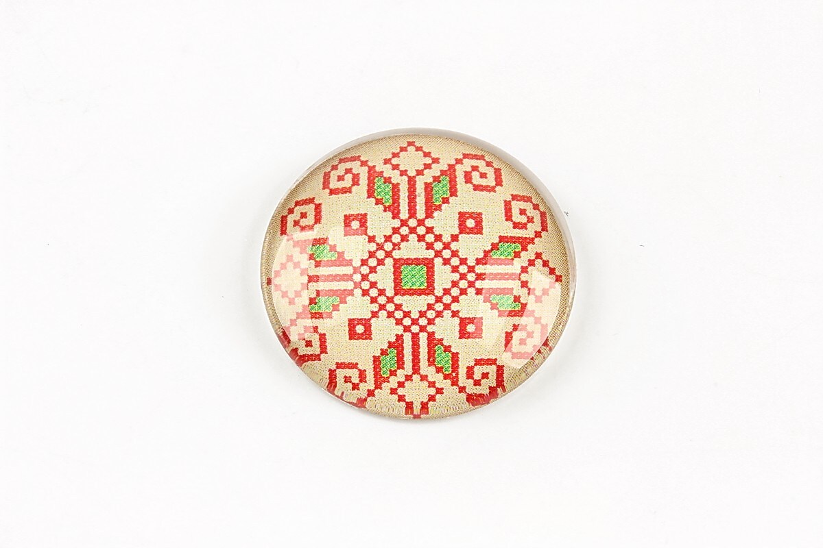 Cabochon sticla 25mm "Folclor" cod 1296