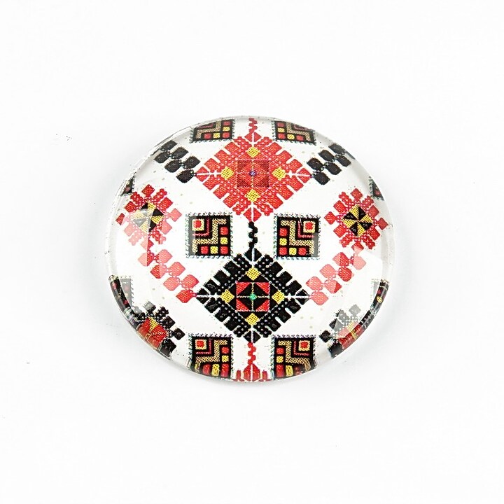 Cabochon sticla 25mm "Folclor" cod 1298