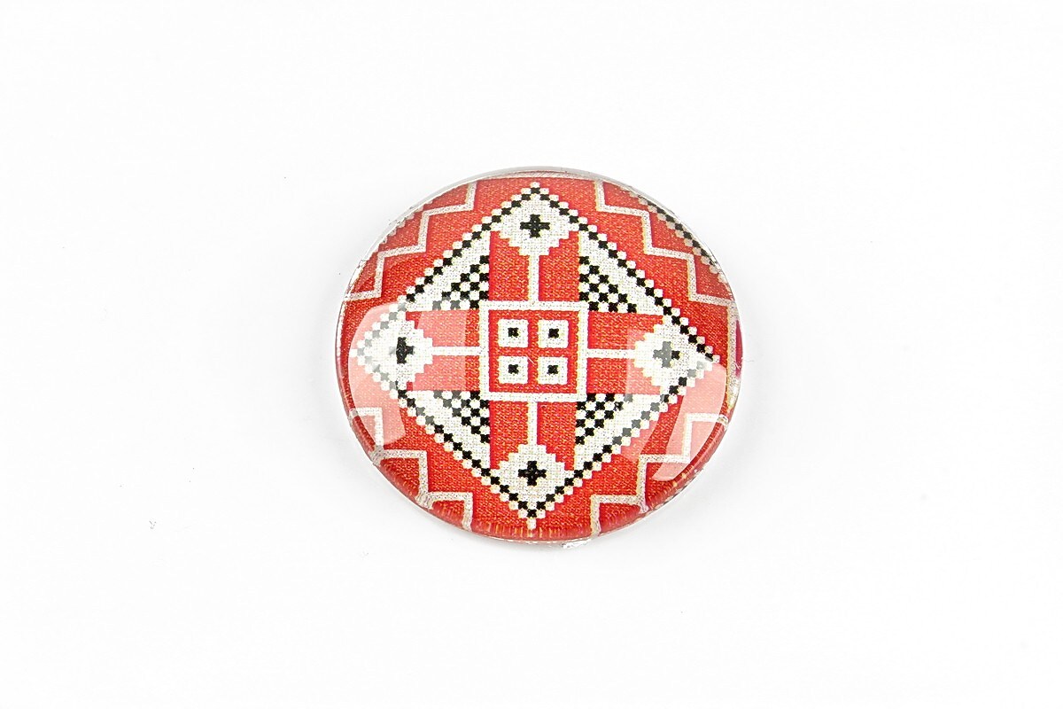 Cabochon sticla 25mm "Folclor" cod 1300