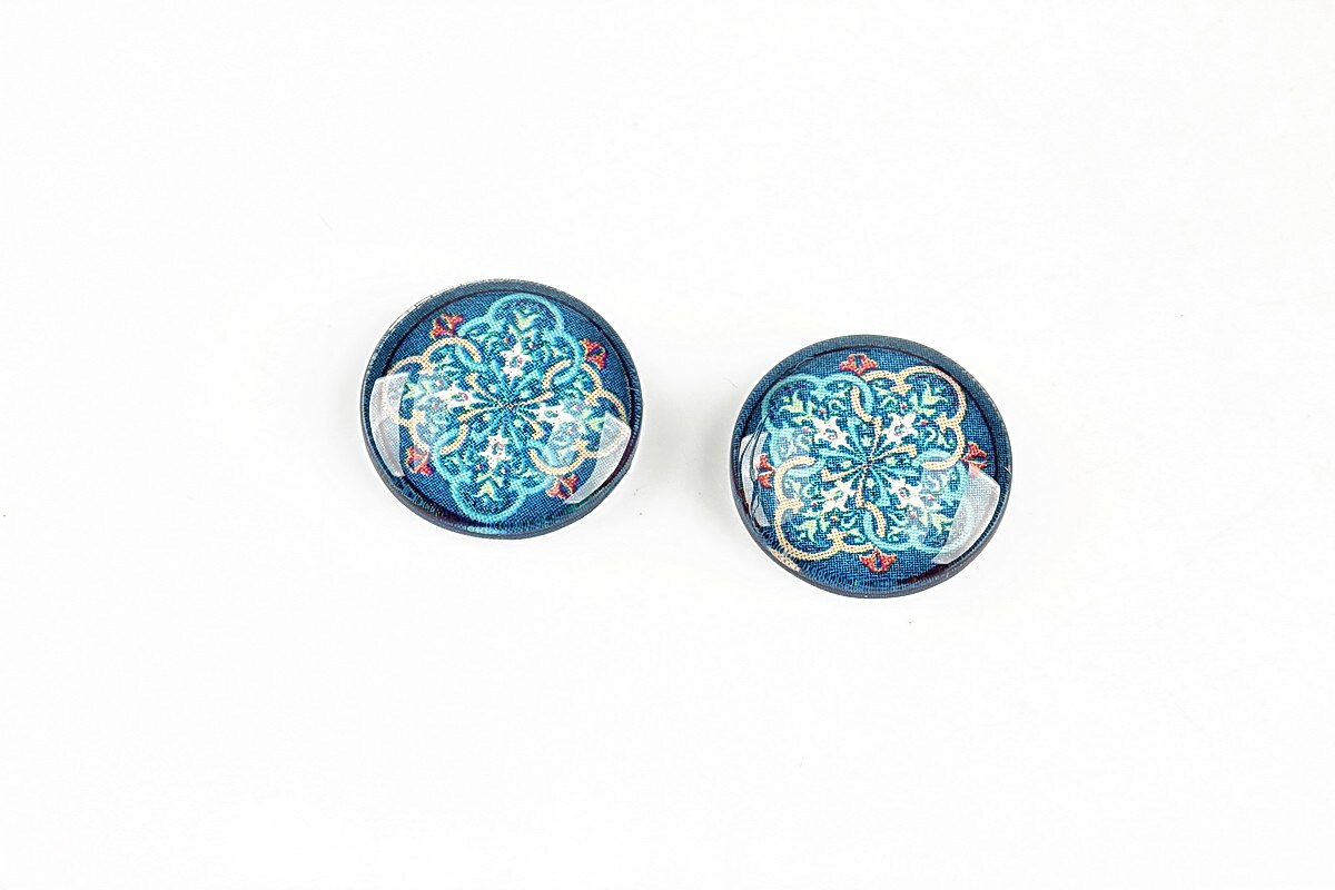 Cabochon sticla 14mm "Arabesque" cod 1305