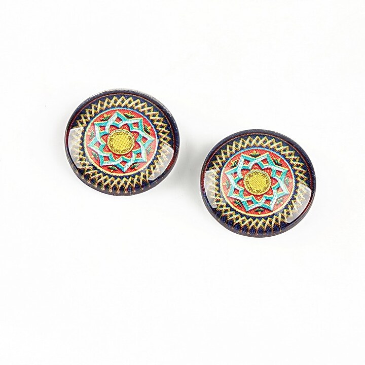 Cabochon sticla 14mm "Arabesque" cod 1306