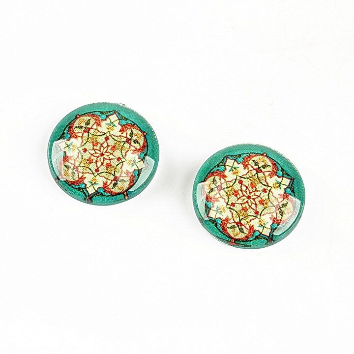 Cabochon sticla 14mm "Arabesque" cod 1309