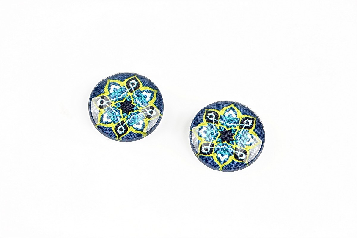 Cabochon sticla 14mm "Arabesque" cod 1313