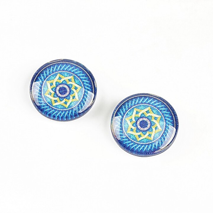 Cabochon sticla 14mm "Arabesque" cod 1314