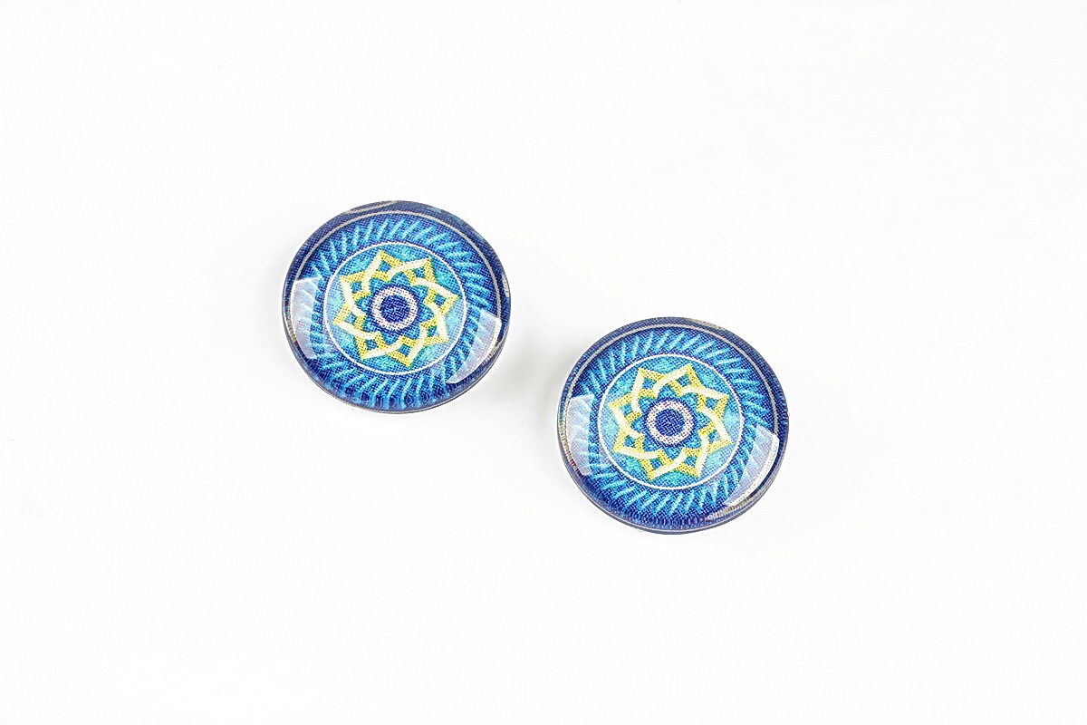 Cabochon sticla 14mm "Arabesque" cod 1314