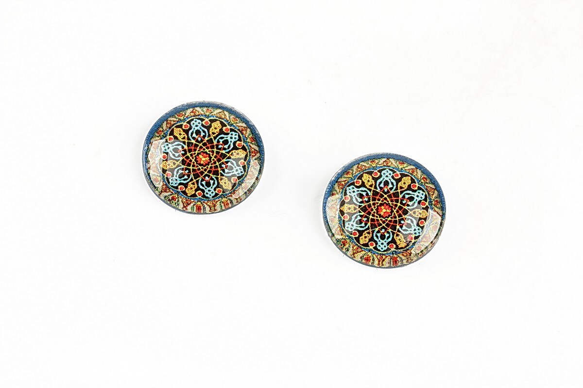 Cabochon sticla 14mm "Arabesque" cod 1315