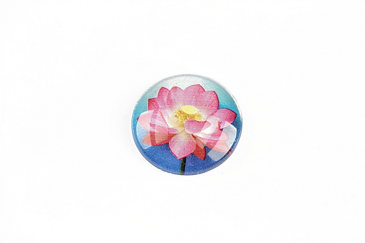 Cabochon sticla 20mm "Lotus" cod 1316