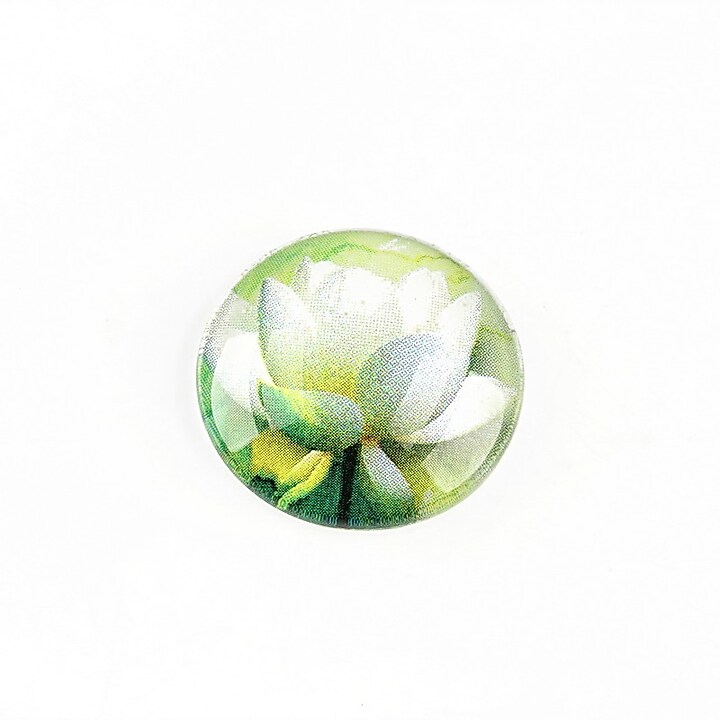 Cabochon sticla 20mm "Lotus" cod 1317