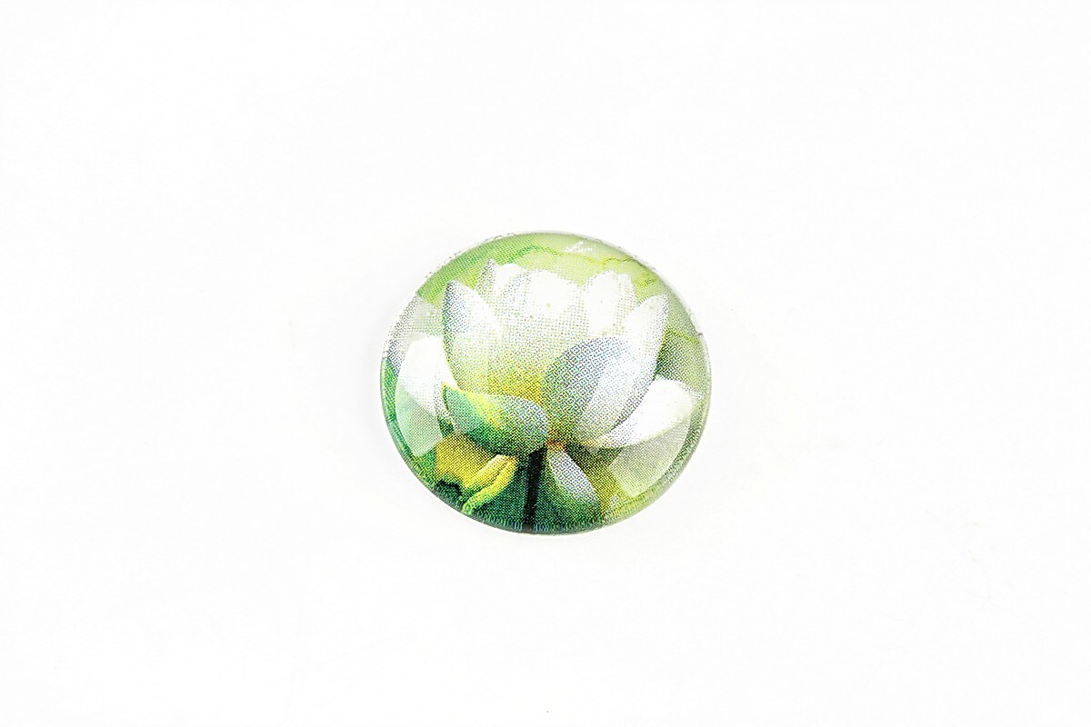 Cabochon sticla 20mm "Lotus" cod 1317