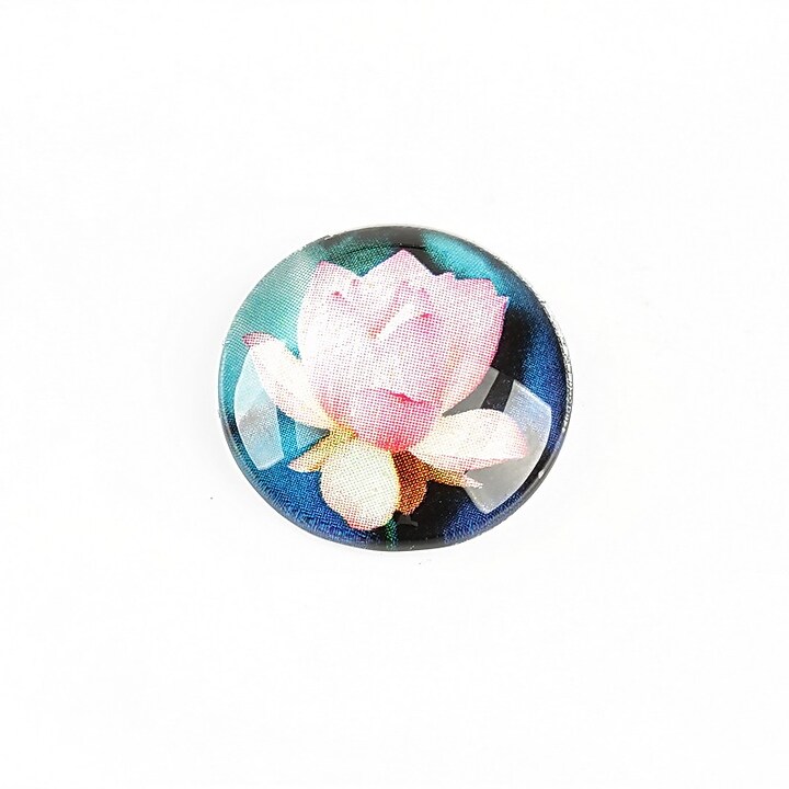 Cabochon sticla 20mm "Lotus" cod 1319