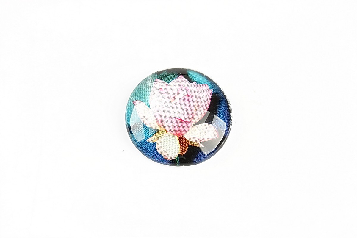 Cabochon sticla 20mm "Lotus" cod 1319