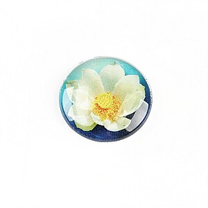 Cabochon sticla 20mm "Lotus" cod 1321