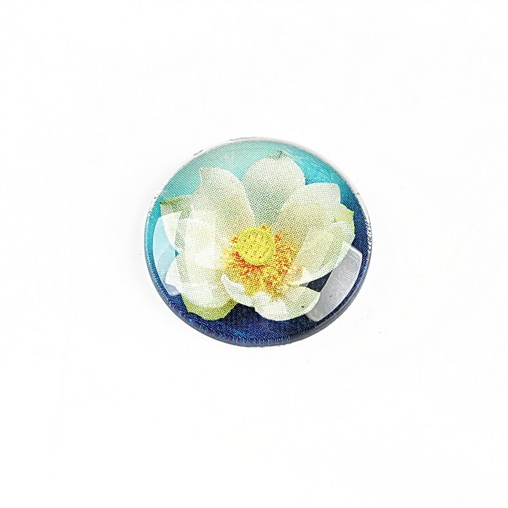 Cabochon sticla 20mm "Lotus" cod 1321