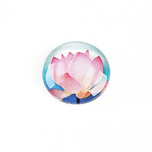 Cabochon sticla 20mm "Lotus" cod 1322