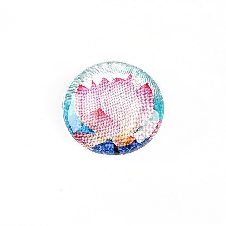 Cabochon sticla 20mm "Lotus" cod 1322