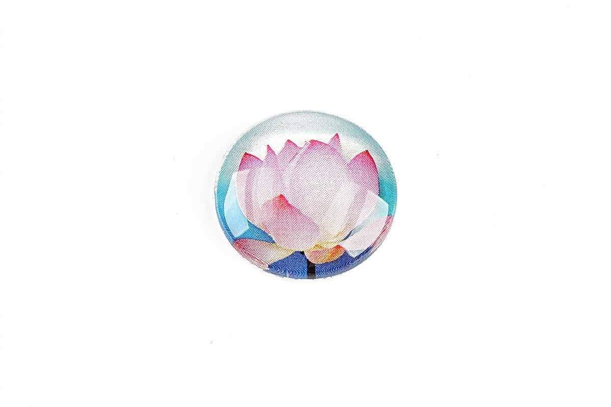 Cabochon sticla 20mm "Lotus" cod 1322