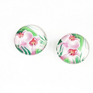 Cabochon sticla 16mm "Tropical" cod 1325
