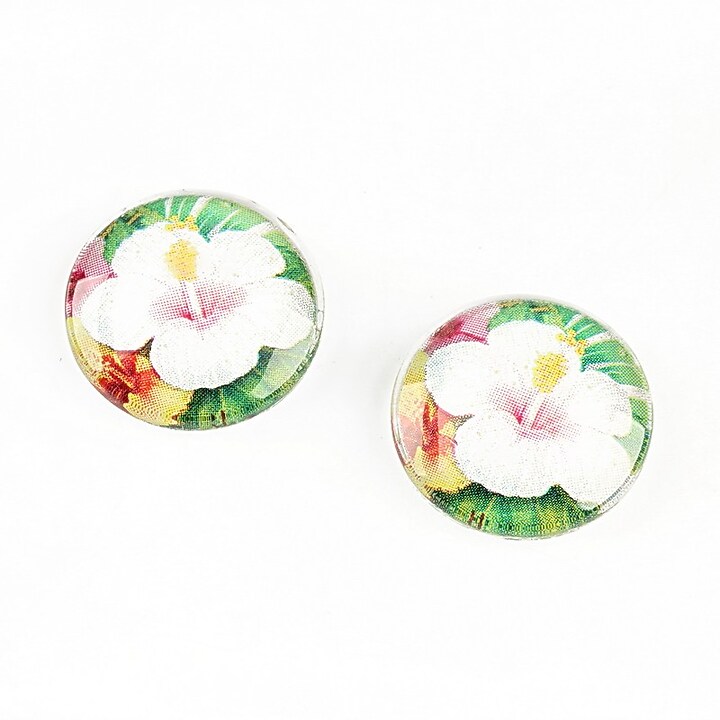 Cabochon sticla 16mm "Tropical" cod 1326