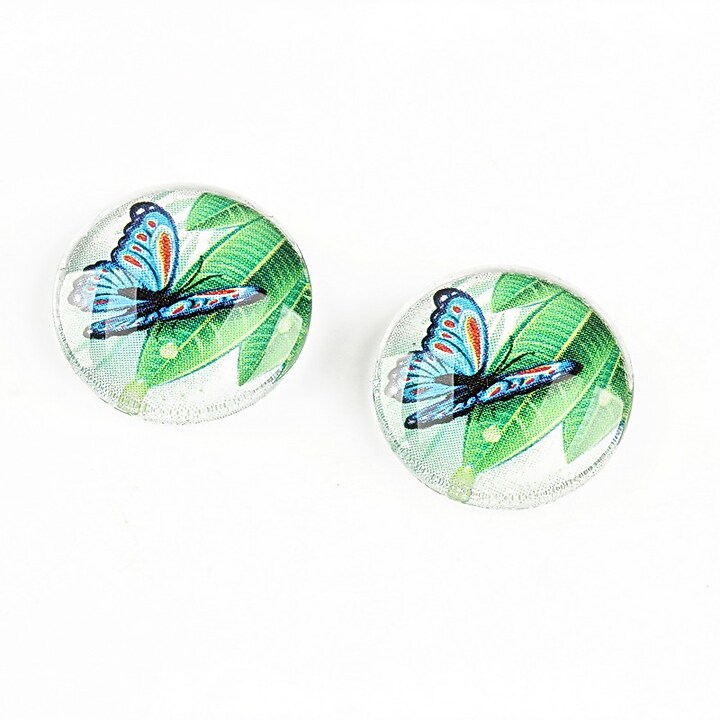 Cabochon sticla 16mm "Tropical" cod 1327