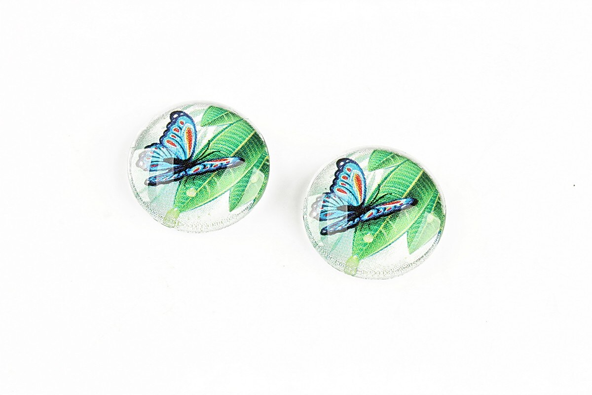 Cabochon sticla 16mm "Tropical" cod 1327