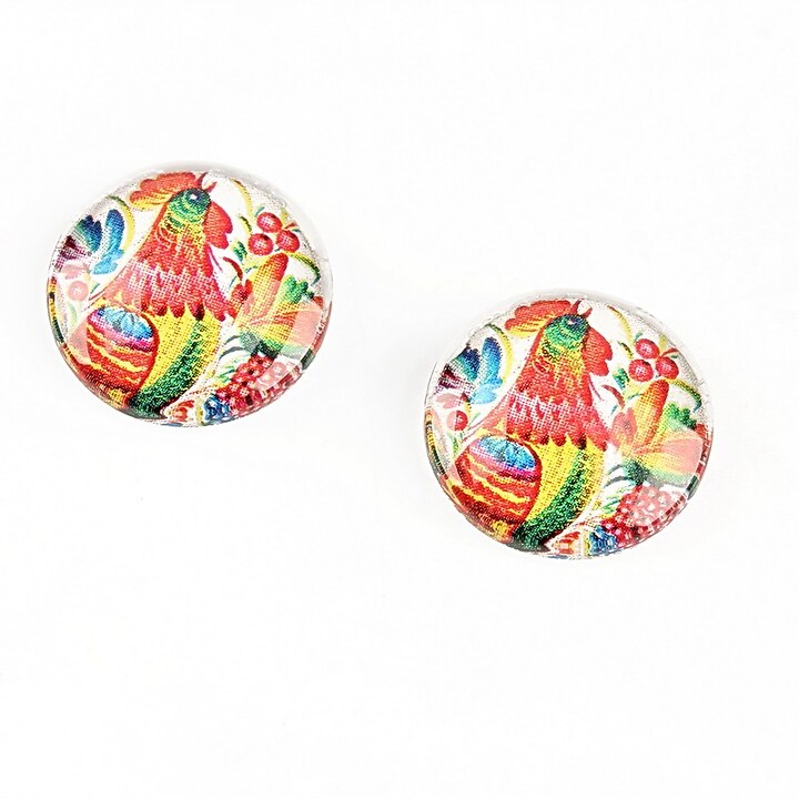 Cabochon sticla 16mm "Folk" cod 1335