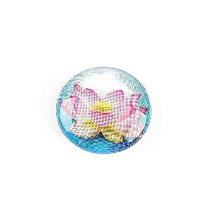 Cabochon sticla 20mm "Lotus" cod 1318