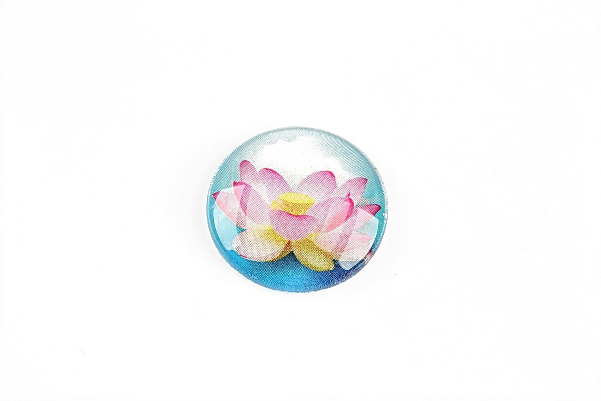 Cabochon sticla 20mm "Lotus" cod 1318