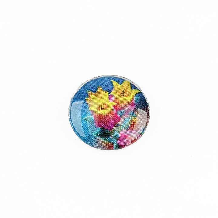 Cabochon sticla 16mm "Flowers" cod 1340